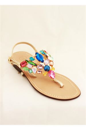 Sandali capresi gioiello multicolore Da Costanzo | S3960ORO